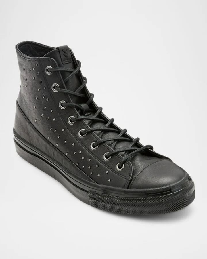 Men's Vulc Studded Leather Mid-Top Sneakers - Image 4