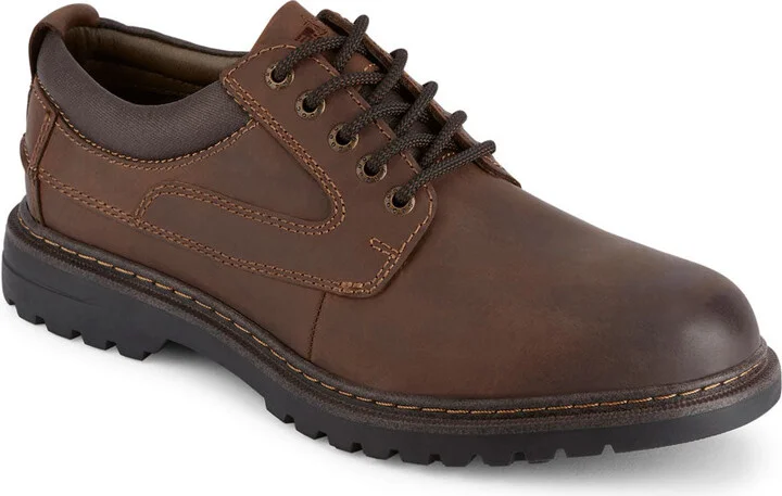 Mens Warden Leather Rugged Casual Oxford Shoe with Stain Defender