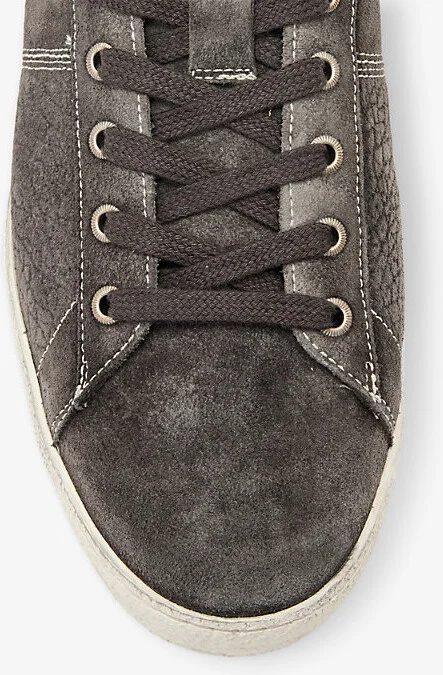Mens Warm Grey Leon Suede Low-Top Trainers Eur 44 / 10 Uk Men - Image 2