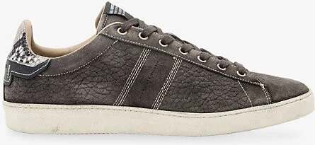 Mens Warm Grey Leon Suede Low-Top Trainers Eur 44 / 10 Uk Men