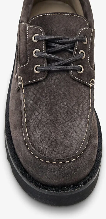 Mens Warm Grey Skiff Suede Shoes Eur 44 / 10 Uk Men - Image 2