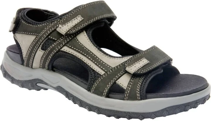 Men's Warren Sandals In Black/grey Nubuck