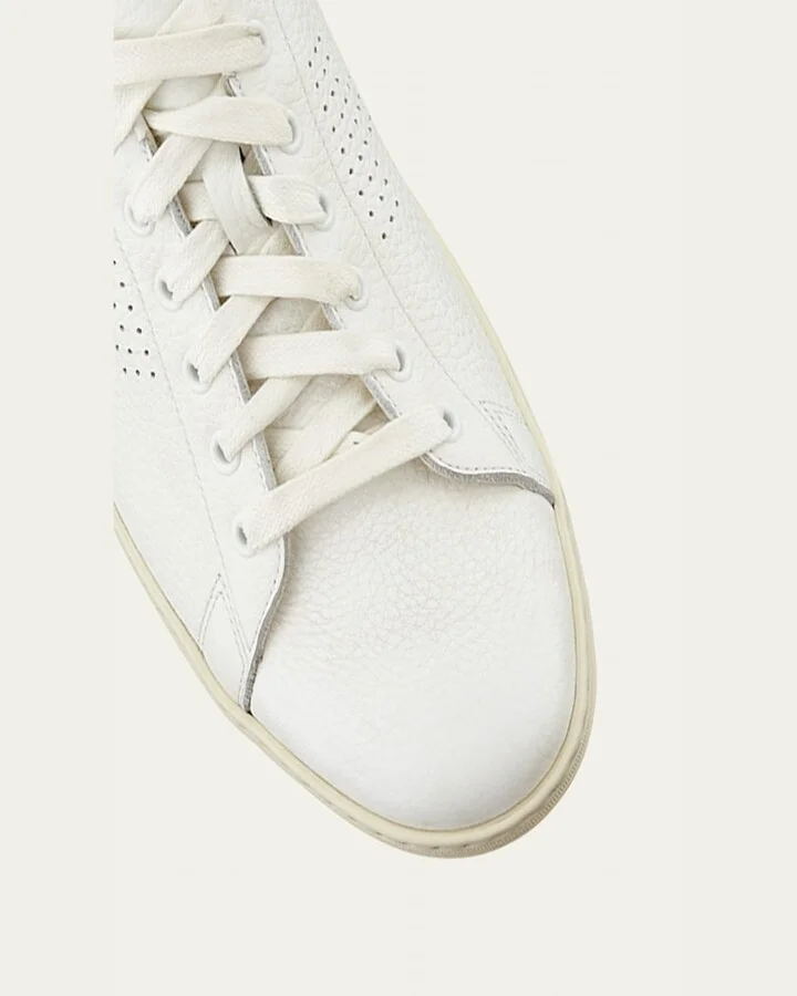 Men's Warwick Grained Leather Low-Top Sneakers - Image 2