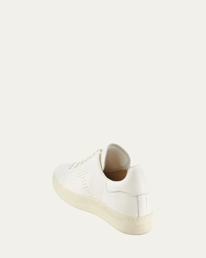 Men's Warwick Grained Leather Low-Top Sneakers - Image 3