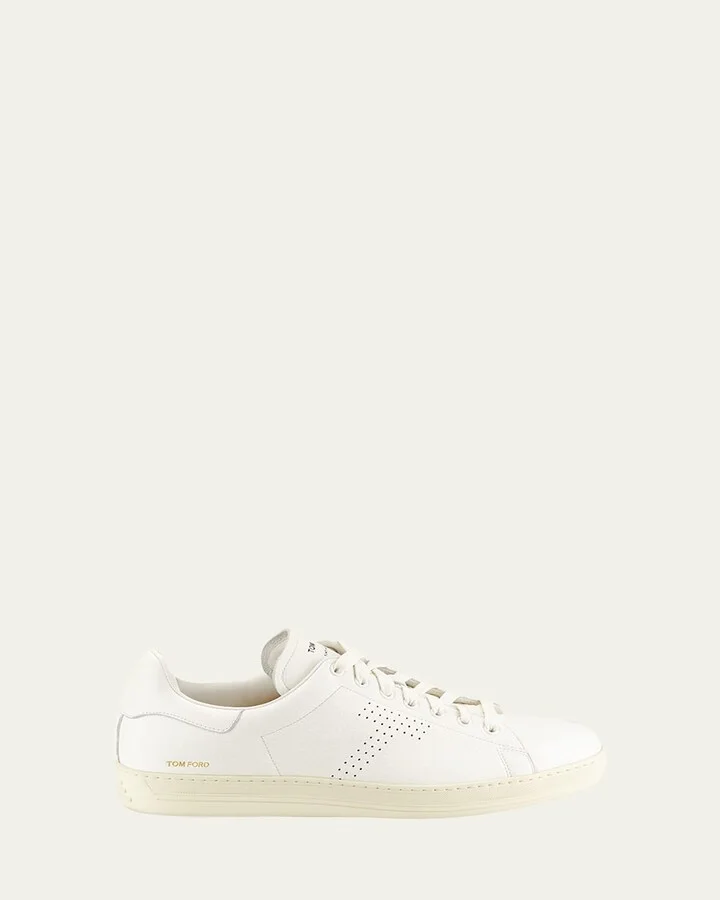 Men's Warwick Grained Leather Low-Top Sneakers