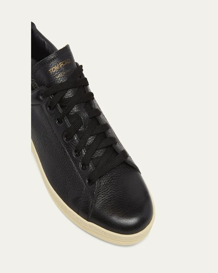 Men's Warwick Grained Leather Sneakers - Image 5