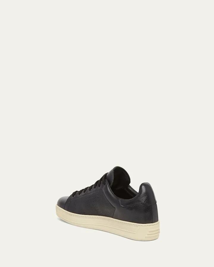 Men's Warwick Grained Leather Sneakers - Image 6