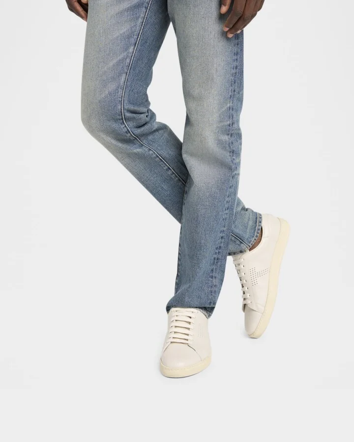 Men's Warwick Grained Leather Sneakers - Image 3