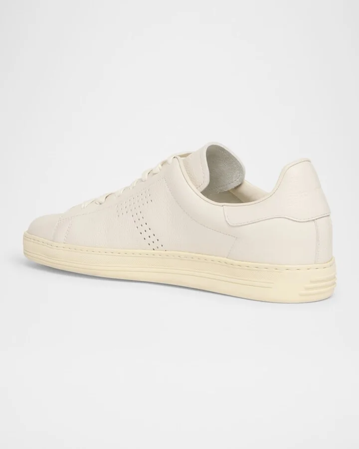 Men's Warwick Grained Leather Sneakers - Image 6