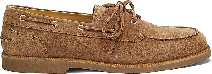 Men's Washed Suede Boat Shoes - Brown - Size 8