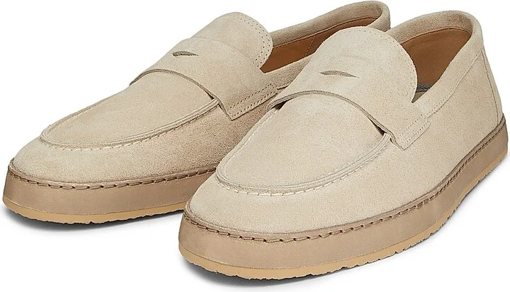 Men's Washed Suede Loafers - Beige - Size 10 - Image 2