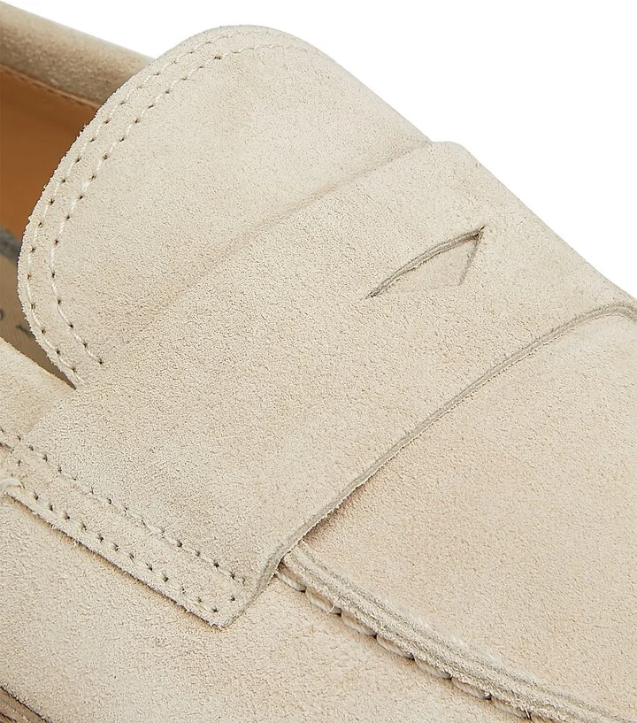 Men's Washed Suede Loafers - Beige - Size 10 - Image 4