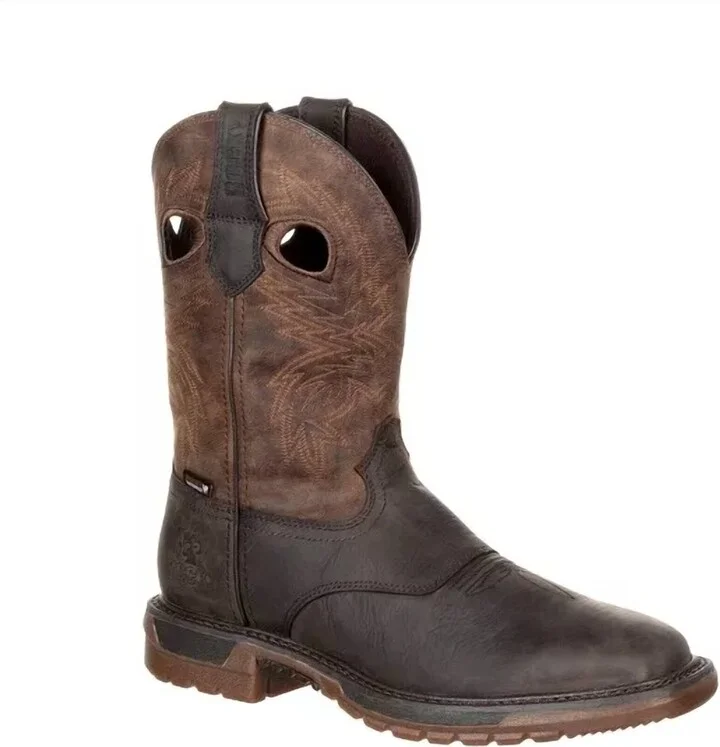Men's Waterproof Ride Flex Work Boot In Dark Brown