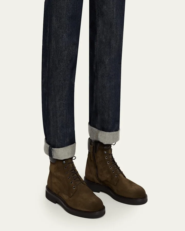 Men's Waterproof Suede Side Zip Lace-Up Boots - Image 2