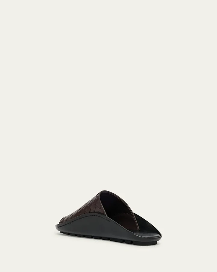 Men's Wave Intrecciato Leather Slide Sandals - Image 2