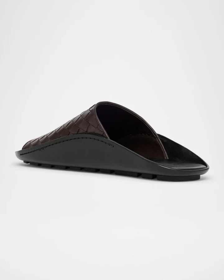 Men's Wave Intrecciato Leather Slide Sandals - Image 3