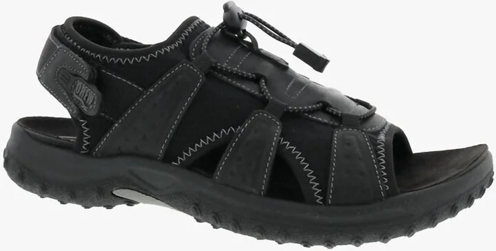 Men's Waves Sandal In Black Leather Combo