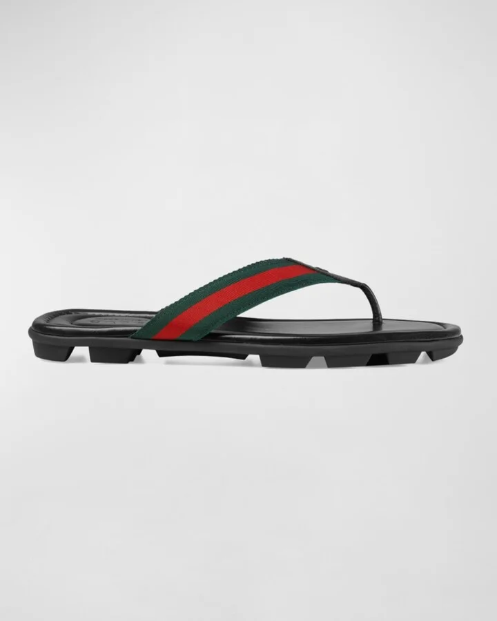 Men's Web Leather Thong Sandals - Image 2