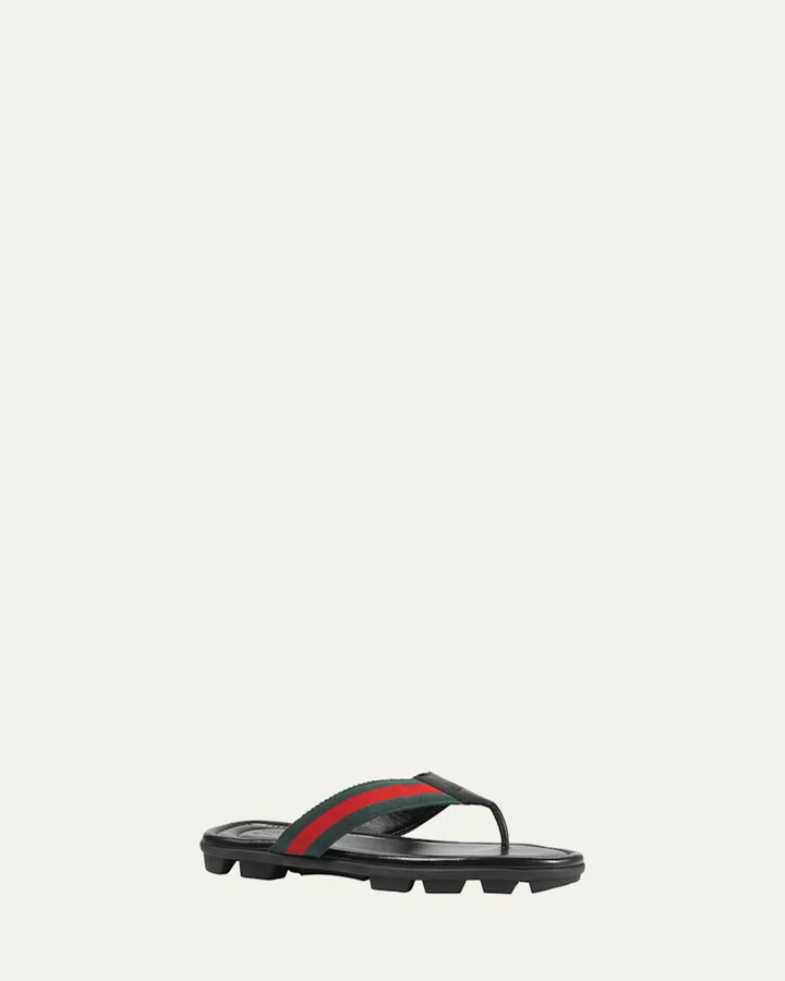 Men's Web Leather Thong Sandals - Image 2