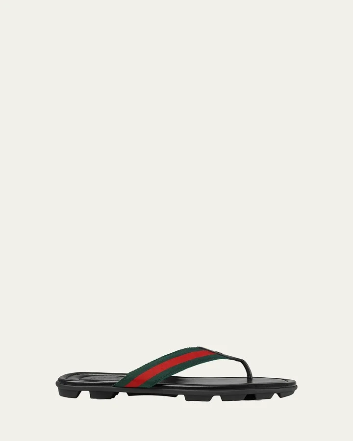 Men's Web Leather Thong Sandals
