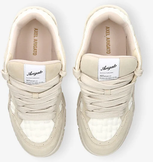 Mens White Area Lo Suede and Woven Low-Top Trainers Eur 40 / 6 Uk Men - Image 2