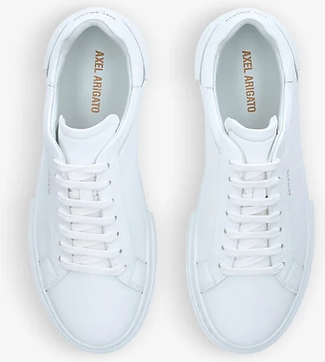 Mens White Atlas Logo-Embossed Leather Low-Top Trainers Eur 40.5 / 6.5 Uk Men - Image 2