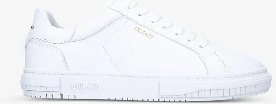 Mens White Atlas Logo-Embossed Leather Low-Top Trainers Eur 40.5 / 6.5 Uk Men