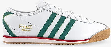 Mens White Black Green Italia 70S Leather Low-Top Trainers 5