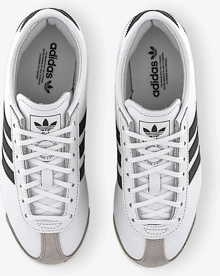 Mens White Black Grey Italia 70S Leather Low-Top Trainers 8 - Image 2