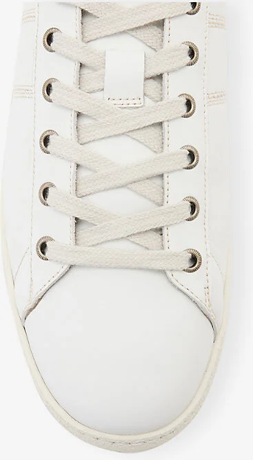 Mens White/Black Leon Leather Low-Top Trainers Eur 41 / 7 Uk Men - Image 2