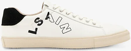 Mens White/Black Saint Leather Low-Top Trainers Eur 46 / 12 Uk Men