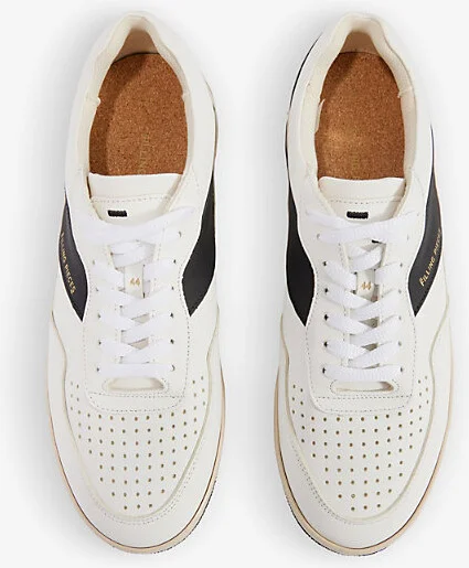 Mens White/Blk Ace Spin Leather Low-Top Trainers Eur 42 / 8 Uk Men - Image 2