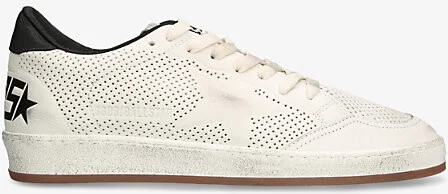 Mens White/Blk Ball Star Hf Leather Low-Top Trainers Eur 44 / 10 Uk Men