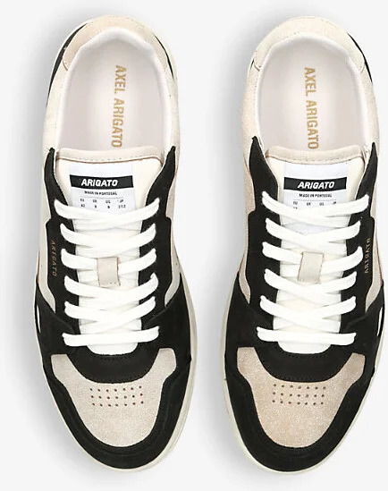 Mens White/Blk Dice Leather and Suede Low-Top Trainers Eur 45 / 11 Uk Men - Image 2