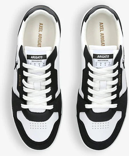 Mens White/Blk Dice Lo Bird-Motif Leather and Suede Low-Top Trainers Eur 43.5 / 9.5 Uk Men - Image 2