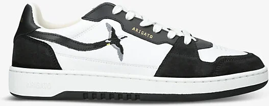 Mens White/Blk Dice Lo Bird-Motif Leather and Suede Low-Top Trainers Eur 43.5 / 9.5 Uk Men