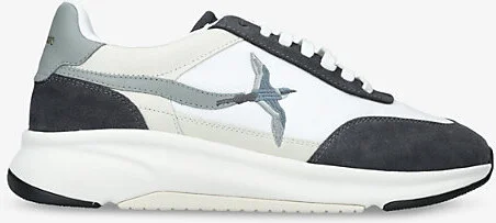 Mens White/Blk Genesis Neo Bird Suede and Leather Low-Top Runner Trainers Eur 40 / 6 Uk Men