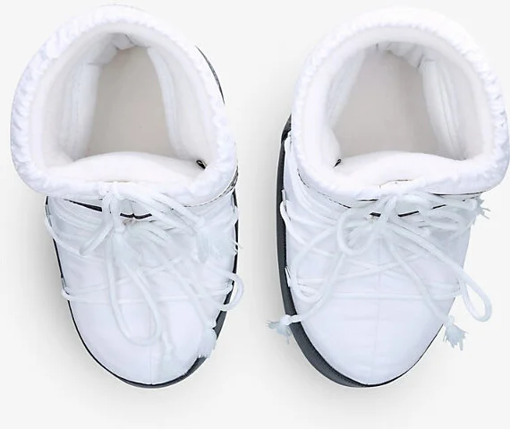 Mens White/Blk Icon Low 2 Lace-Up Nylon Snow Boots Xs - Image 2