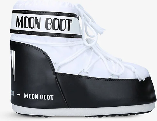 Mens White/Blk Icon Low 2 Lace-Up Nylon Snow Boots Xs