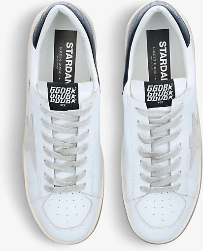 Mens White/Blk Men's Stardan Low-Top Leather Trainers Eur 41 / 7 Uk Men - Image 2