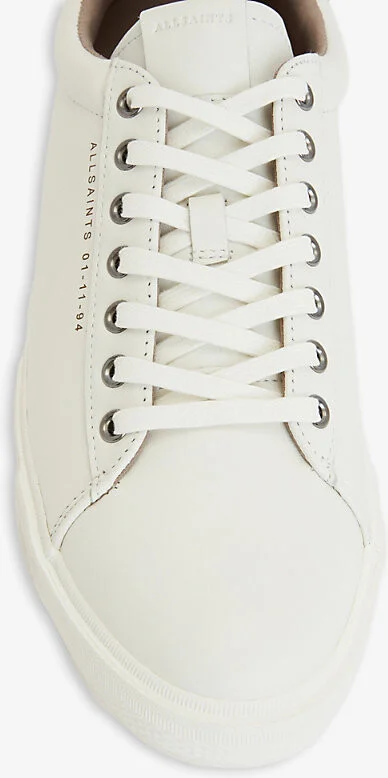 Mens White Brody Branded Leather Low-Top Trainers Eur 40 / 6 Uk Men - Image 2