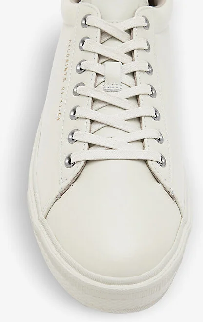 Mens White Brody Branded Leather Low-Top Trainers Eur 40 / 6 Uk Men - Image 3