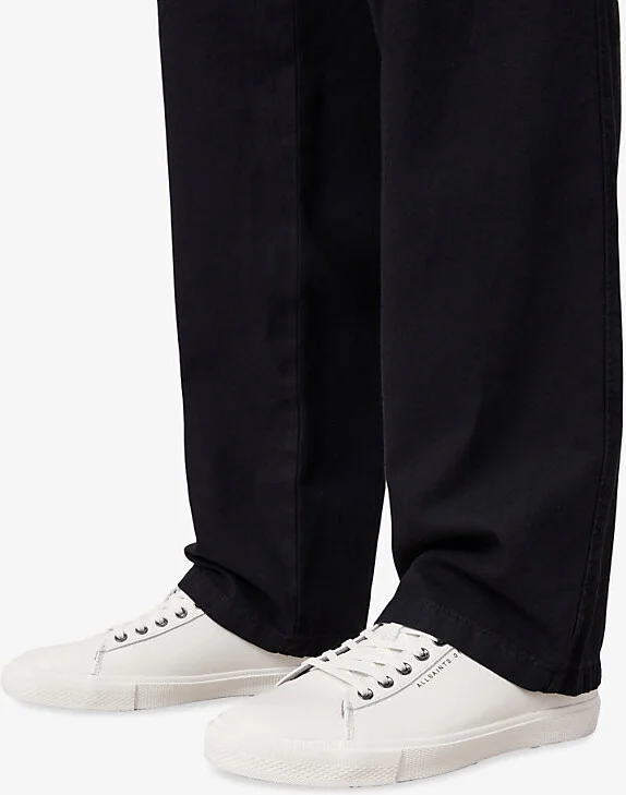 Mens White Brody Logo-Debossed Low-Top Leather Trainers Eur 42 / 8 Uk Men - Image 2