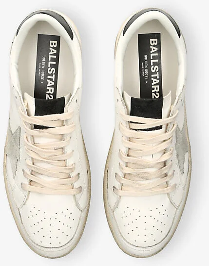Mens White/Comb Ballstar 2 Leather Low-Top Trainers Eur 42 / 8 Uk Men - Image 2