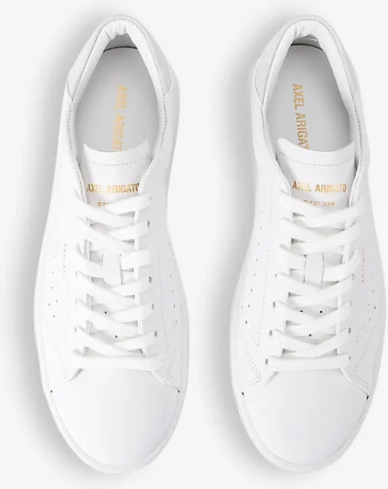Mens White/Comb Court Logo-Embossed Leather Low-Top Trainers Eur 42 / 8 Uk Men - Image 2