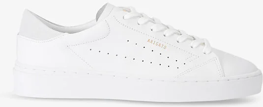 Mens White/Comb Court Logo-Embossed Leather Low-Top Trainers Eur 42 / 8 Uk Men