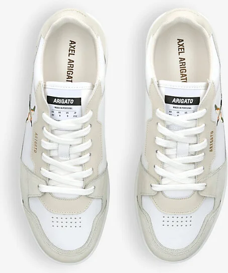 Mens White/Comb Dice Lo Bird-Motif Leather and Suede Low-Top Trainers Eur 46.5 / 12.5 Uk Men - Image 2