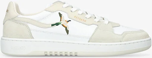 Mens White/Comb Dice Lo Bird-Motif Leather and Suede Low-Top Trainers Eur 46.5 / 12.5 Uk Men