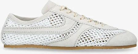 Mens White/Comb Dustin Stripe Mesh and Suede Low-Top Trainers Eur 40 / 6 Uk Men