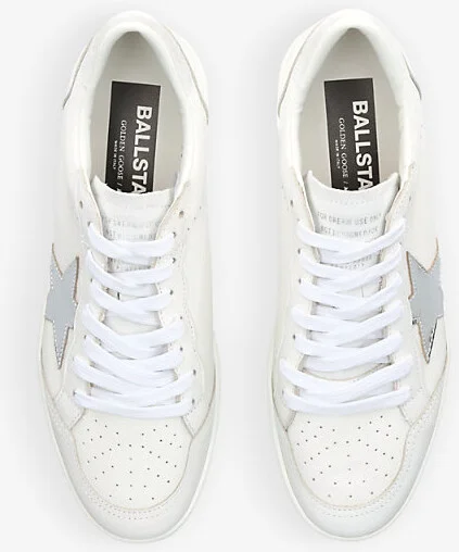 Mens White/Comb Exclusive Men's Ball Star Star-Patch Leather Low-Top Trainers Eur 42 / 8 Uk Men - Image 2